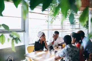 Group Afro Americans Working Together